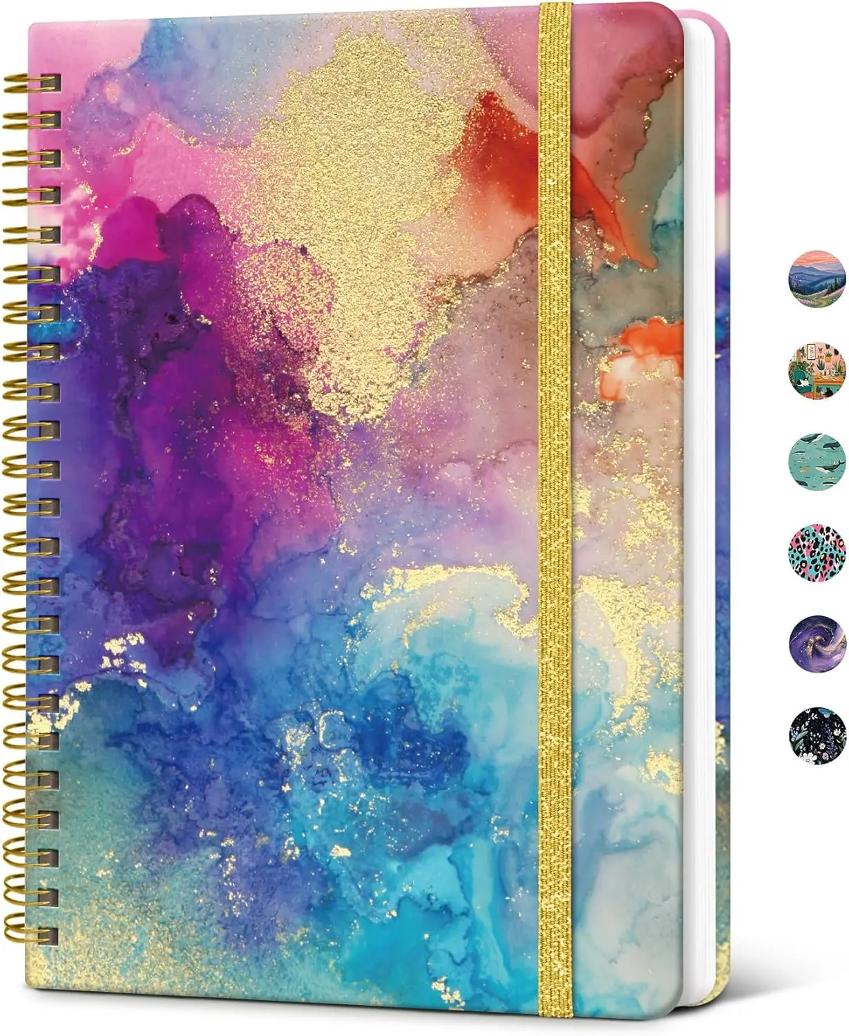 

Spiral Lined Journal with Pretty Cover, 140 College Ruled Pages, Hardcover for Note Taking & Bible Study