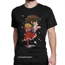 Camiseta masculina de algodão puro de neve doce terry casual camiseta anime kawaii manga tops camisetas em torno do pescoço