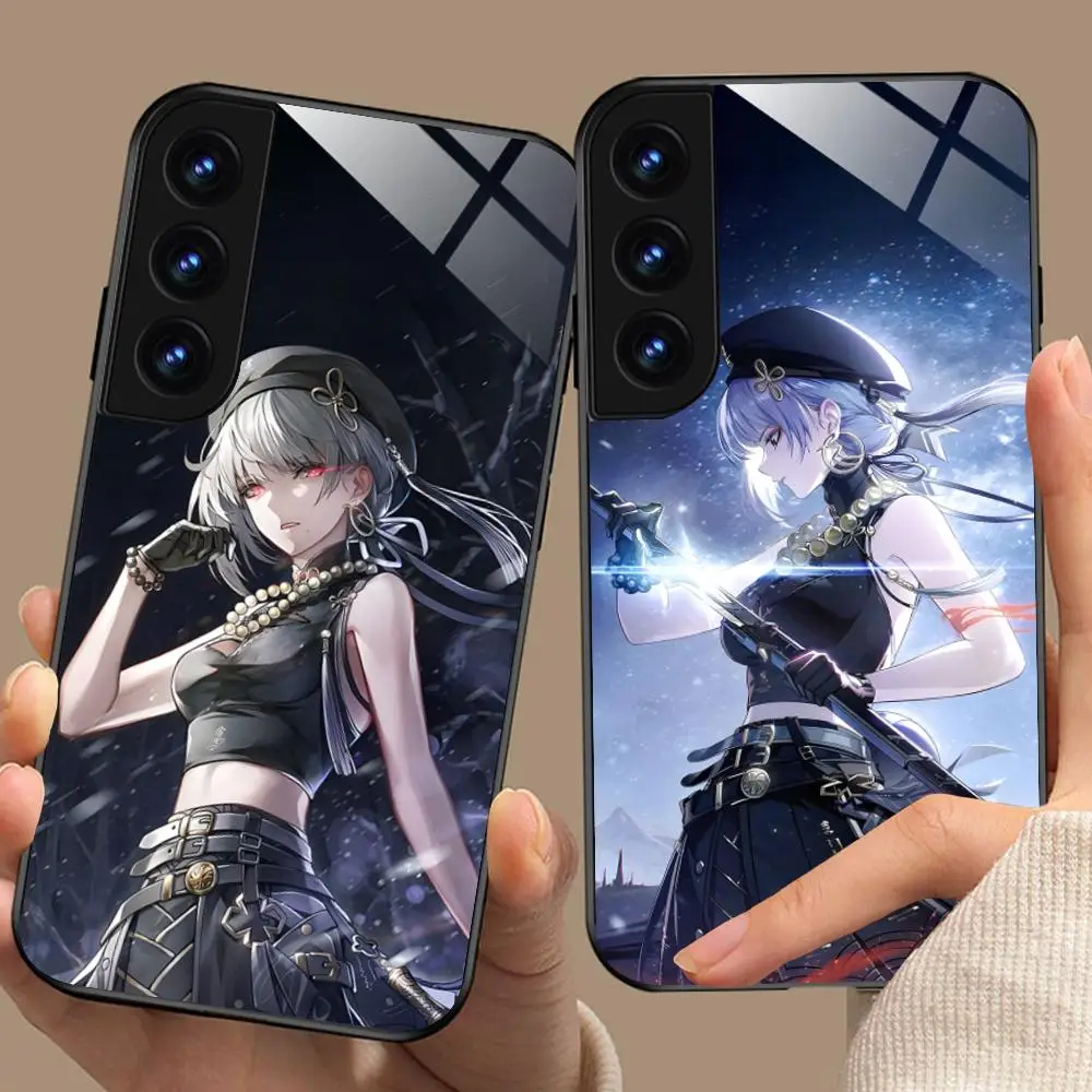 Wuthering Waves SanHua Glass Mobile Phone Case for Samsung Galaxy S26 S25 S24 S23 S22 S21 S20 Note20 Plus FE Ultra Colorful