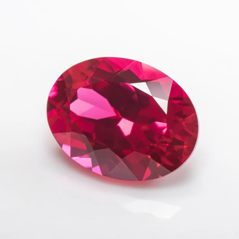 Lab Grown Ruby Oval Shape Red Color VVS1 Charms Gemstone For DIY Jewelry Making Necklace Rings Materials Selectable Certificate