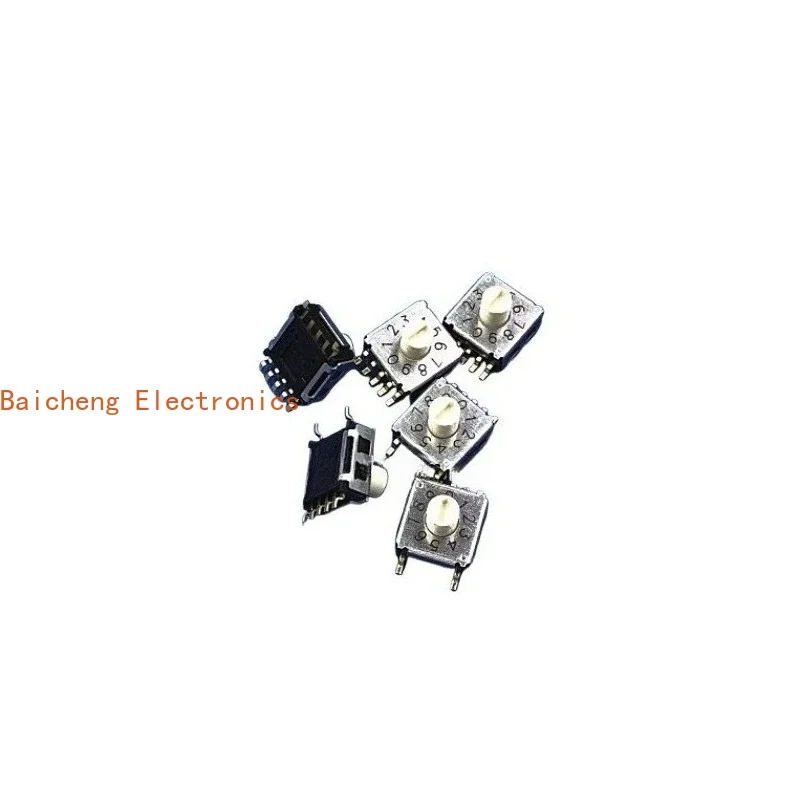 10PCS Surface mounted 7-pin switch gold 0-9 rotation digital code 10 gear rotation dial code 4281C