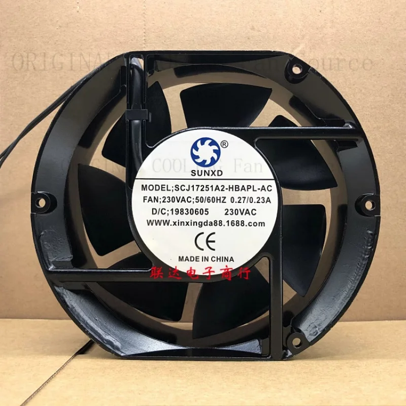 

B FOR SUNXD SCJ17251A2-HBA PL-AC 230VAC 0.27/0.23A 172*51MM Inverter Cooling Fan