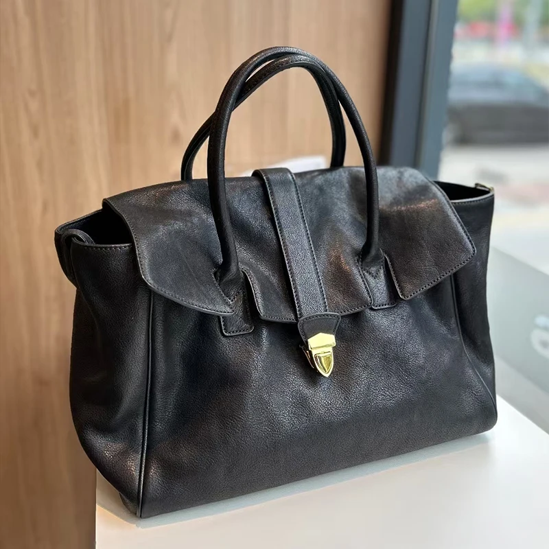 

Minimalist Designer Tote Bag 2025, Women's High-end Laptop Briefcase, Large Capacity Relaxed Style For Office Commute Travel Bag