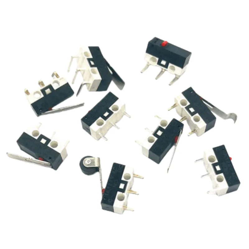50pcs Mouse switch, three legged scroll wheel, left and right curved feet, 1A micro touch switch