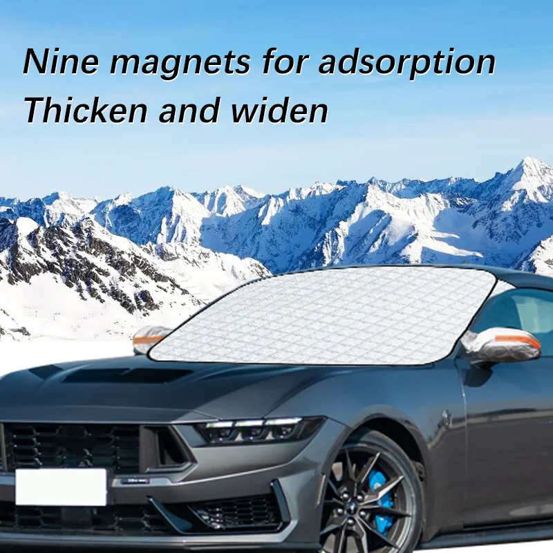 

Magnetic Car Windshield Snow Cover Winter Ice-Frost Guard Sun Shade Protector For Ford Mustang 2003-2024 Exterior Accessories