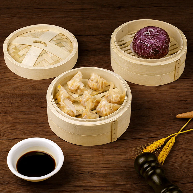 Household Bamboo Steamer Multifunctional Steamed Buns Steaming Drawer Cantonese Dim Sum Steamed Grid Kitchen Cookware Tools