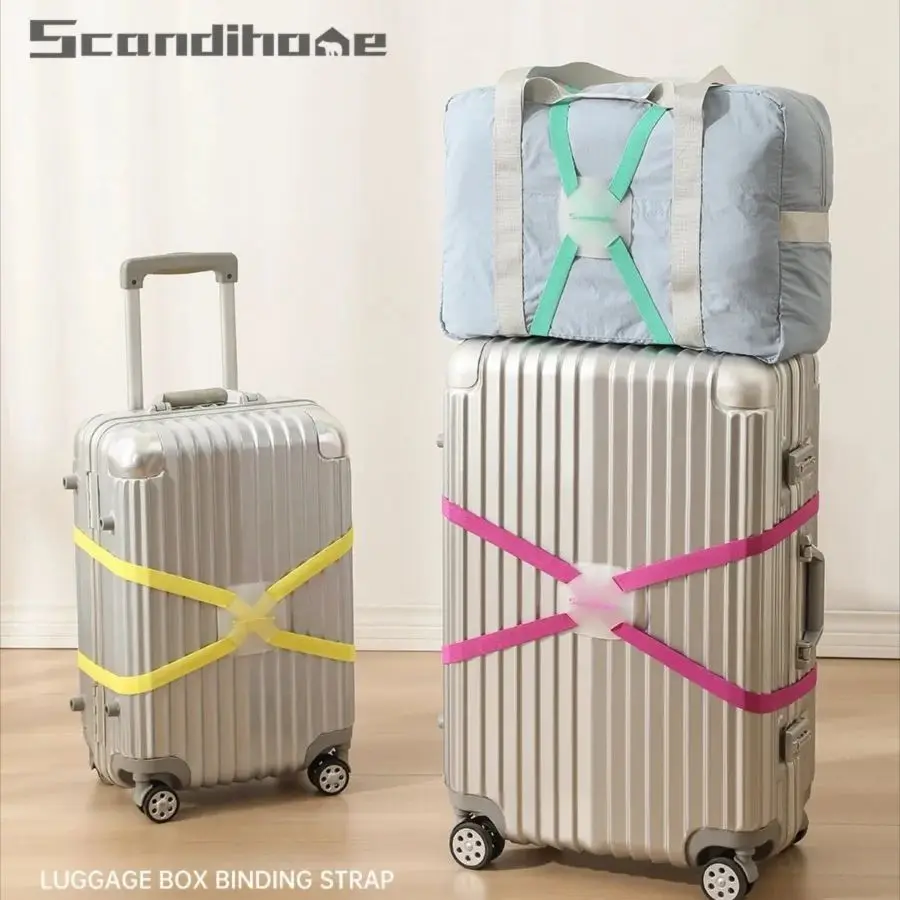 SCANDIHOME Travel  Luggage Strap Adjustable Suitcase Belts Crossed Luggage Suitcase Packing Buckle Elastic Strap Protect Tie