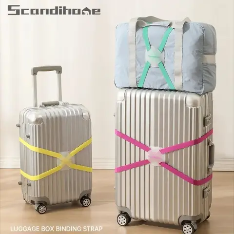 SCANDIHOME Travel  Luggage Strap Adjustable Suitcase Belts Crossed Luggage Suitcase Packing Buckle Elastic Strap Protect Tie