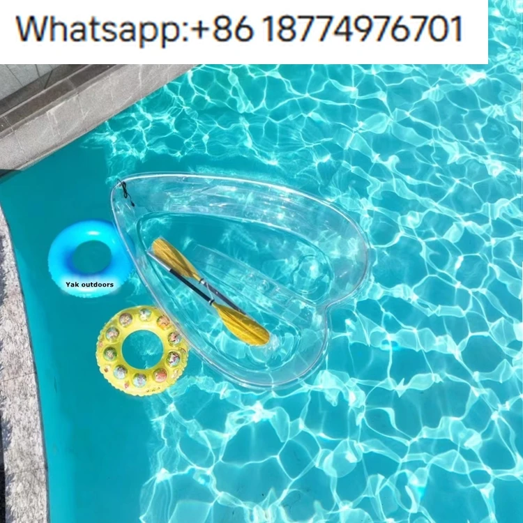 6.5FT Heart-Shape Transparent Stable Lightweight Ka Single/Double Seat Crystal Scenic Tourist Resort Drifting Outdoor