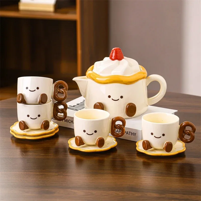 Ceramic Teapot Set High End Porcelain Design For Living Room Tea Table Home Cozy Elegant Housewarming Wedding Gift For Couples