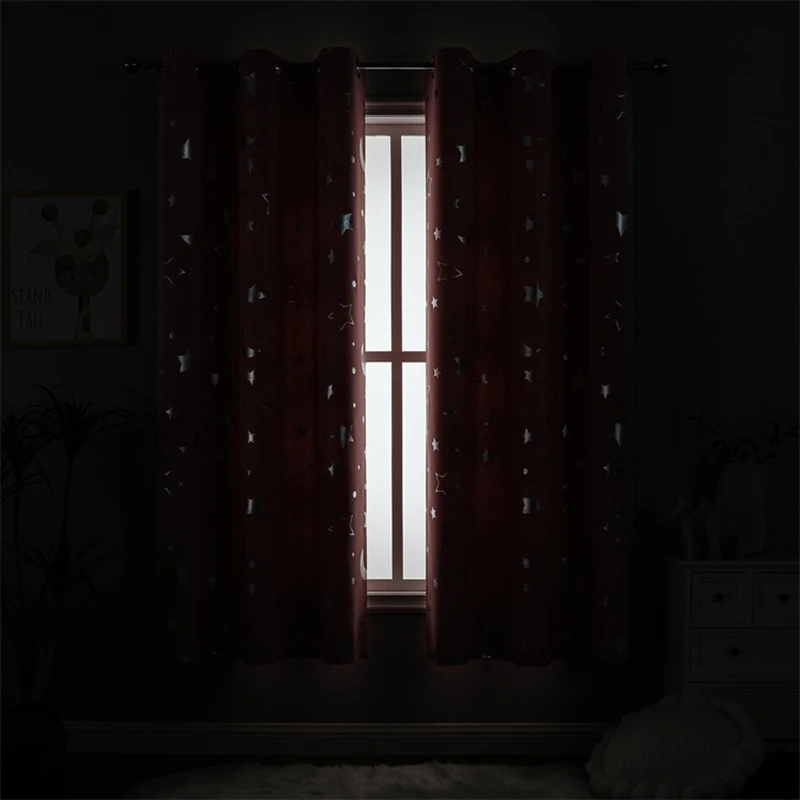 Star Moon Blackout Curtains for Living Room Kids Bedroom 83 inch Thermal Insulated Full Blackout Window Drape 1 Panel