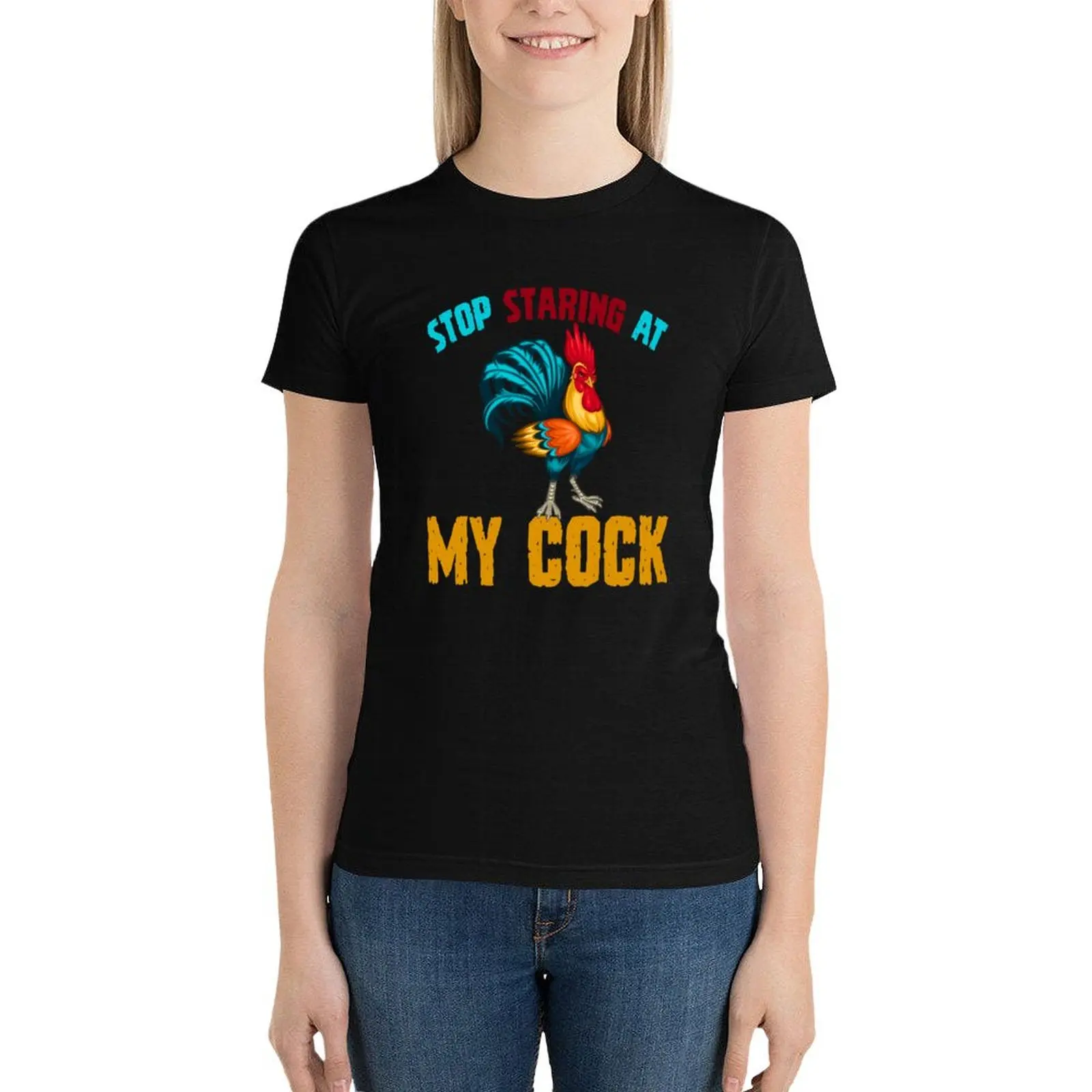 stop staring at my cock T-Shirt korean fashion Short sleeve tee aesthetic clothes designer clothes Women luxury