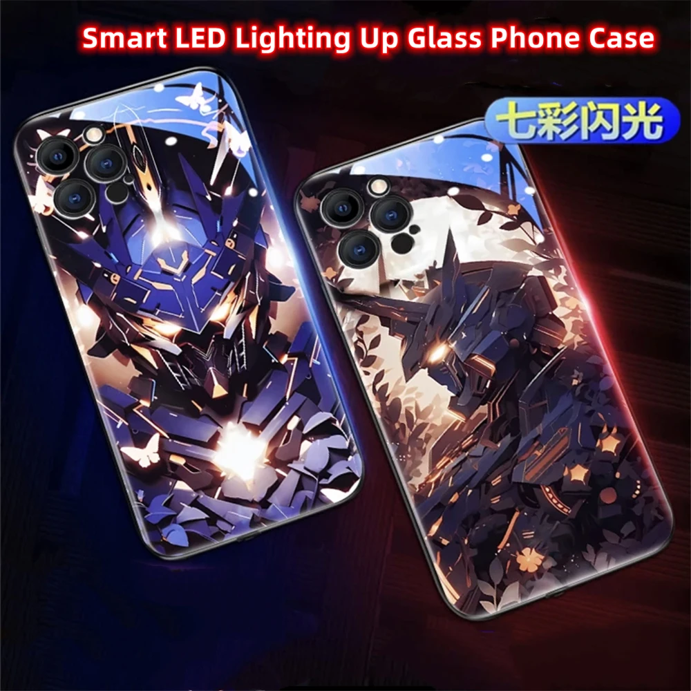 Mech Armor Panda Design Sound Control LED-Blitzlicht-Hüllen Leuchtende Glasabdeckung für Samsung S26 S25 S24 S23 S22 S21 S20 FE Plus Ultra – Detail 28