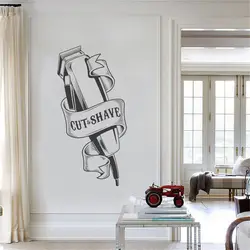 Hair Hairstylist Wall Stickers Barber Shop Tool Cut Shave Window Wall Sticker for Barber Salon Shop Wall Decal Vinyl Ov449