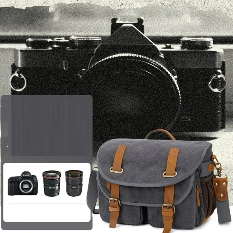 Canon Nikon Sony Camera Bag Vintage Waterproof Batik Canvas Massenger Bag Shoulder Case Digital Camera DSLR Bags SLR Handbags