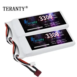 For Wltoys 144001 3300mAh 7.4v Deans T Connector Racing Car LiPo Battery Boat Drones Remote Control Toys Battery 60C