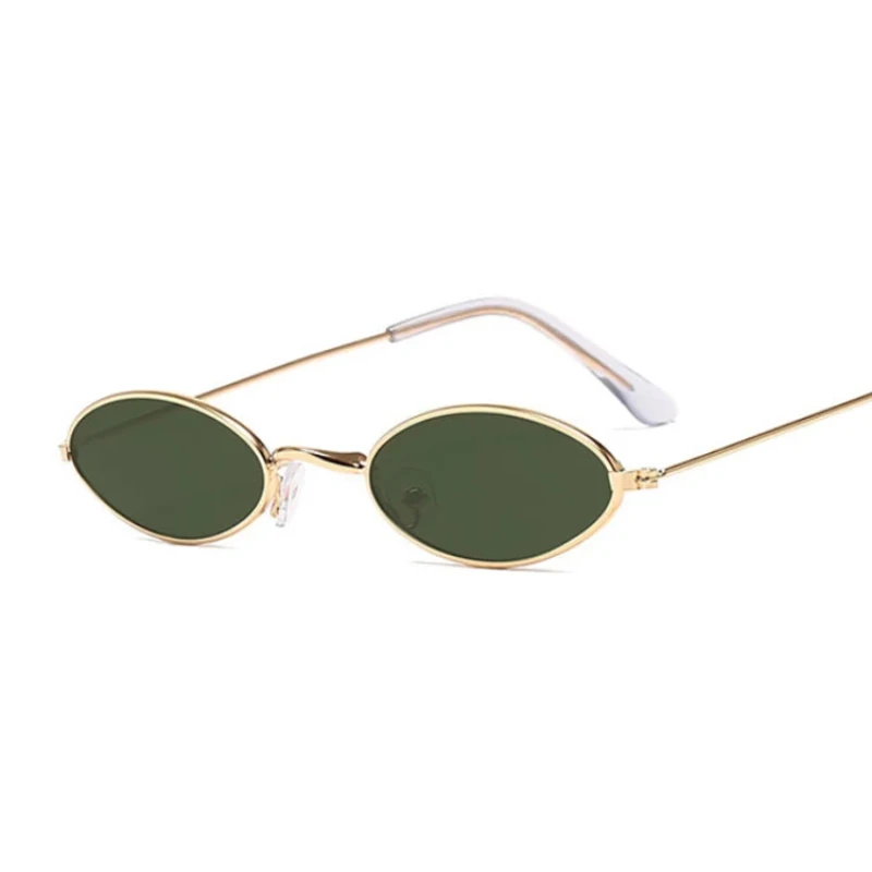 Retro Small Oval Sunglasses Woman Men Vintage Brand Shades Black Red Metal Color Sun Glasses For Female Fashion Designer
