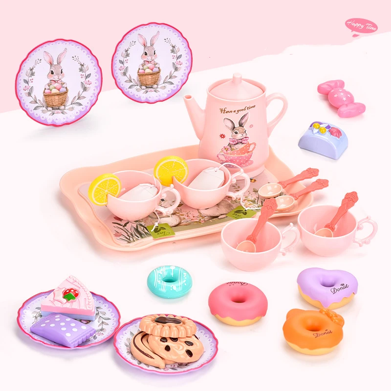 Criança diy simulação chá comida bolo conjunto criança jogar casa cozinha tarde chá jogo brinquedos fingir jogar brinquedo para o presente de aniversário do miúdo