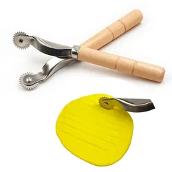 Pottery Wooden Handle Pressure Line Wheel Roller Modeling Knife DIY Soft Pottery Clay Polymer Point Line Texture Modeling Tool