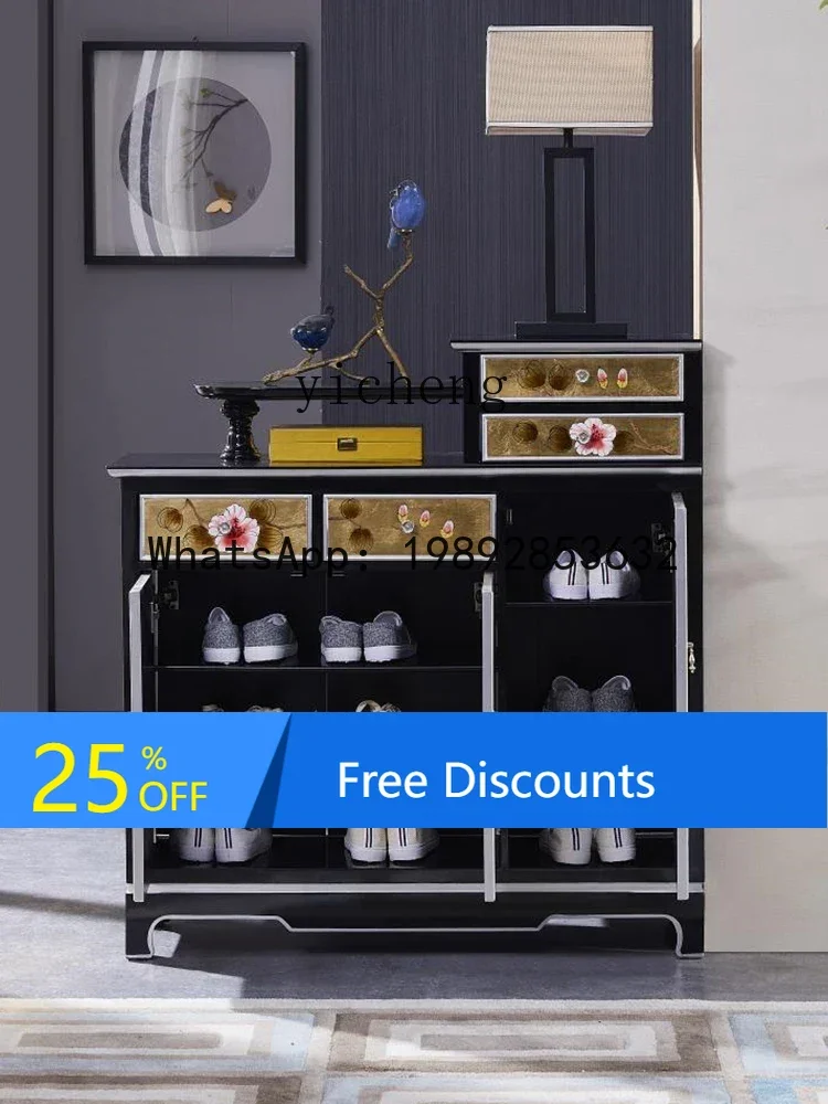 

LYY Entrance Cabinet Shoe Cabinet Integrated Entry Partition Door Blocking Double-Sided Locker Curio Cabinet