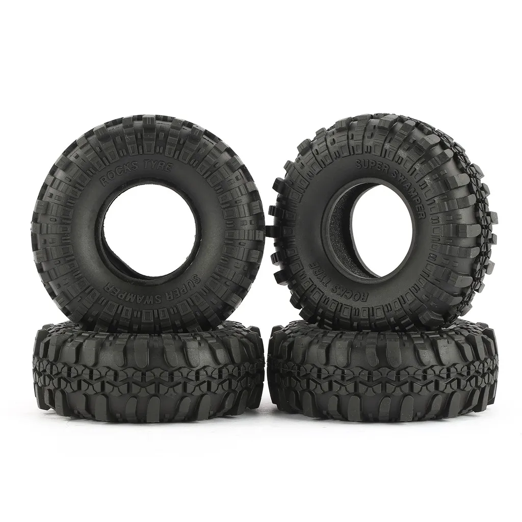 4PCS 1.9 inch Rubber Rocks Tyres Wheel Tires 100mm 105mm 115mm 120mm for 1:10 RC Rock Crawler SCX10 90046 D90 TF2 Traxxas TRX-4