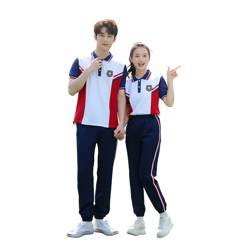 C091 Wholesale of School Uniforms for Middle School Students College Style Class Uniforms Summer Graduation Ceremony Meet