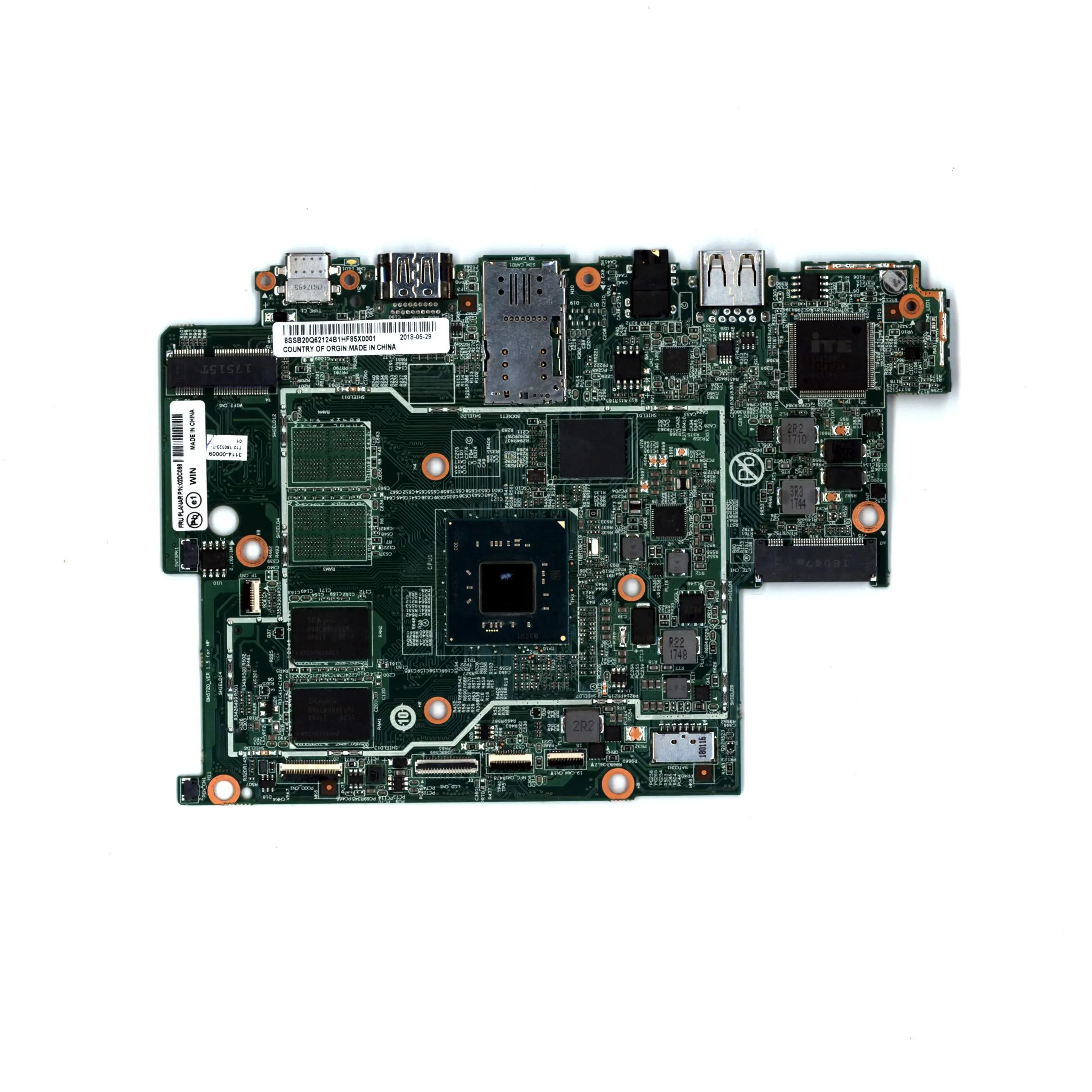 SN BM5720 FRU PN 02DC098 CPU N4000 2GB 64G Y-TPM Model optional compatible replacement Tablet 10 Laptop computer motherboard