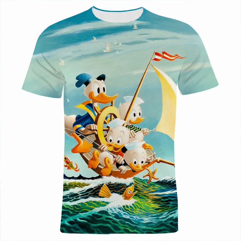 2024 Disney Cartoon The Three Caballeros 3d Print Tshirt Summer Short Sleeve Children Clothing Cartoon Anime Oversized Tee Shirt