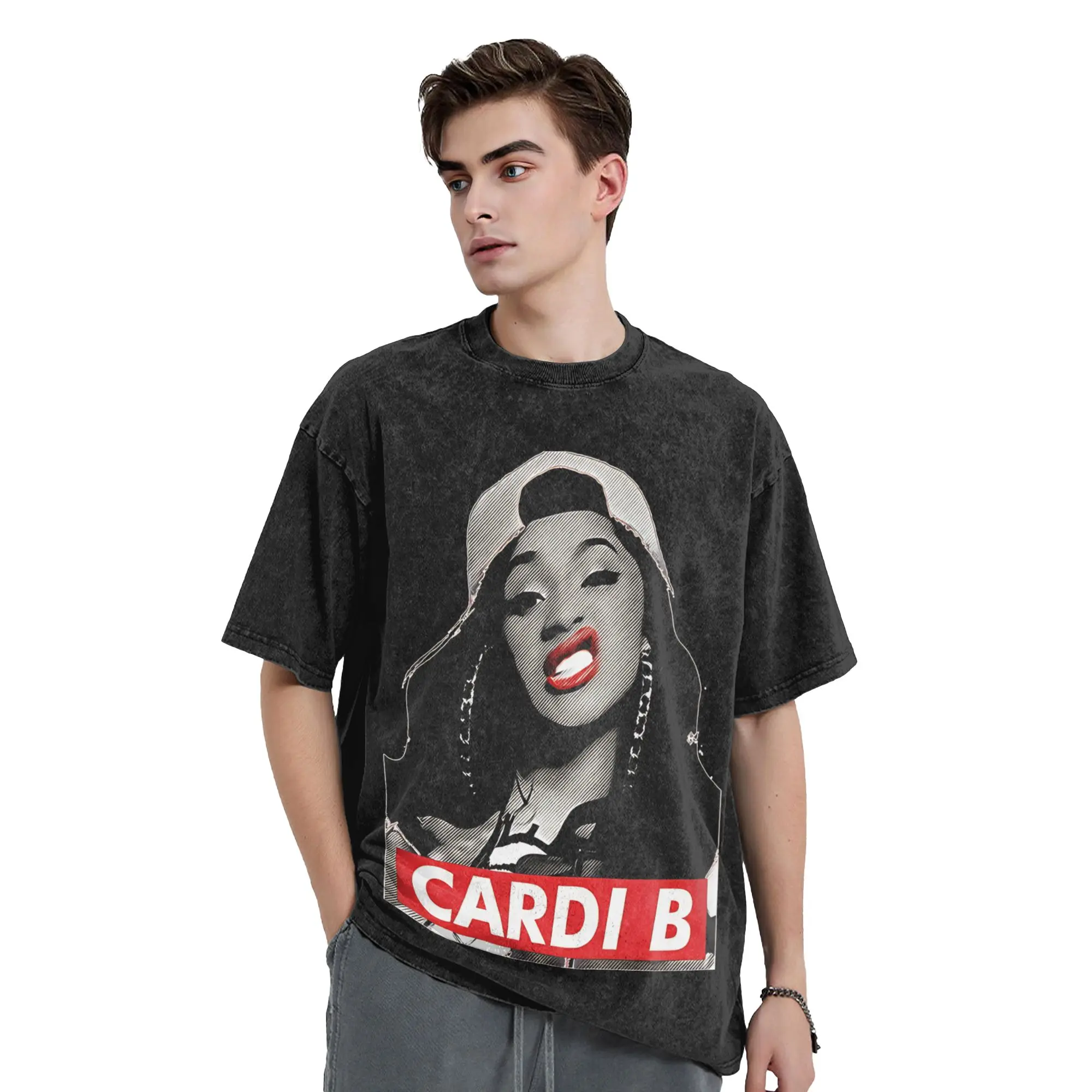 Cardi B Rapper T Shirt Summer  Y2K Classic T Shirts Cotton Harajuku Tee Shirt For Men Short-Sleeved Design Clothing