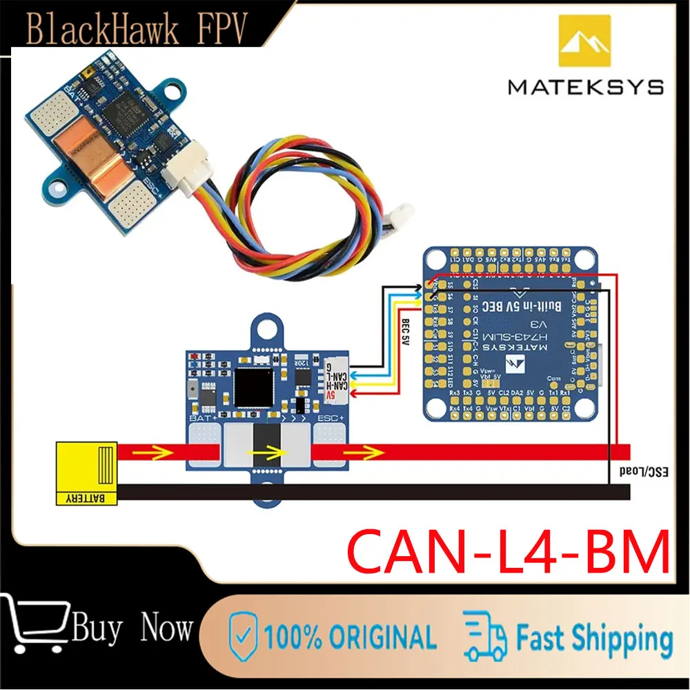 MATEK CAN-L4-BM AP_PERIPH DroneCAN Protocol DIGITAL POWER MONITOR for RC Airplane Multirotors R H743 Slim V3 DIY Parts