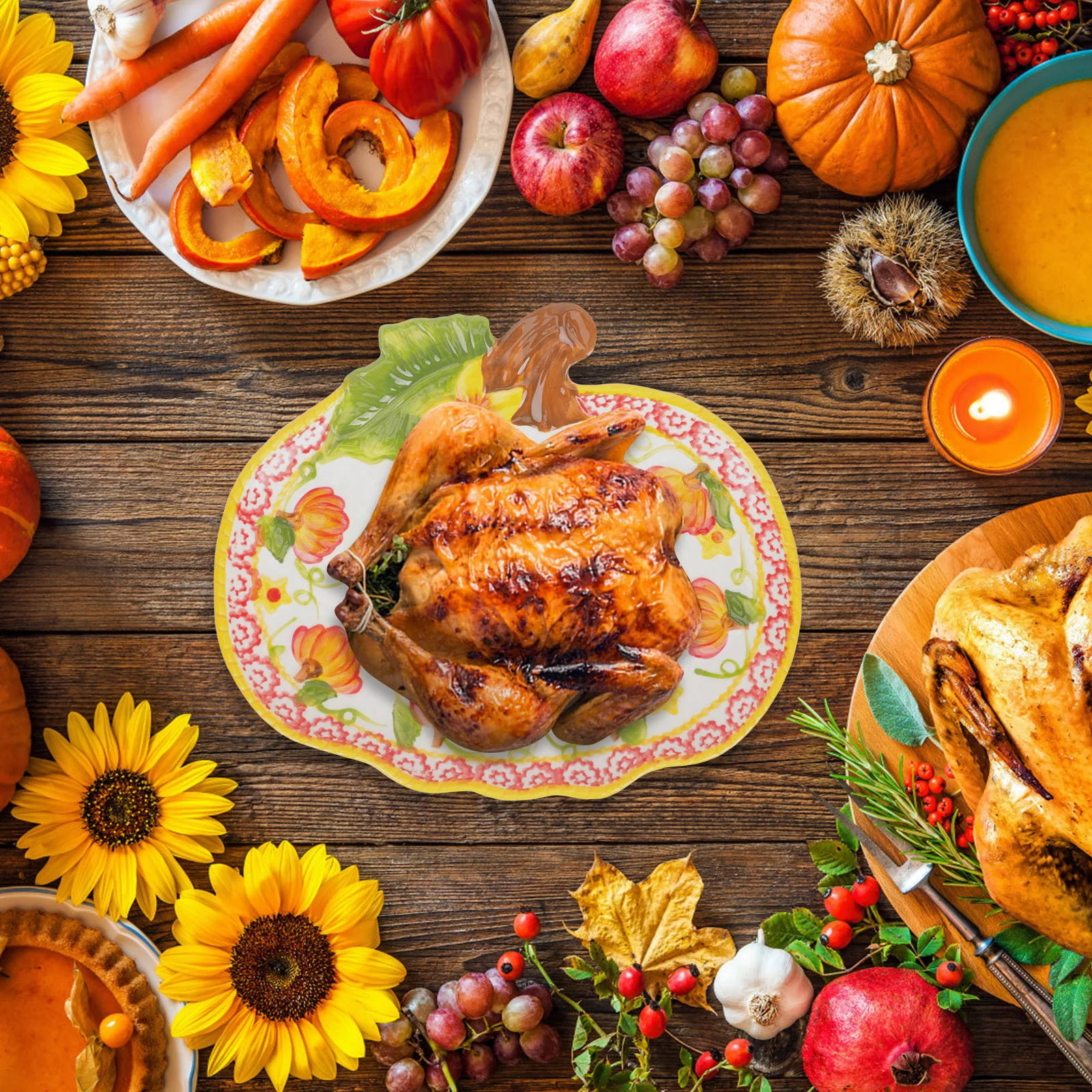 

Halloween Candy Bowl Pumpkin Shape Ceramic Plate Stylish Food Serving Tray Hand Refined High Temperature Made Long Time Usage