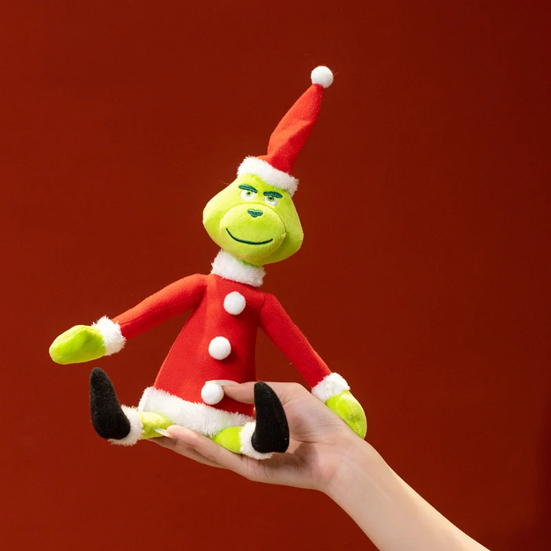 36cm Spezielles Grünes Anime-Weihnachtsmonster Plüschpuppe mit Schlanker Roter Kleidung Lustige Puppe Festtagsgeschenke – Detail 12