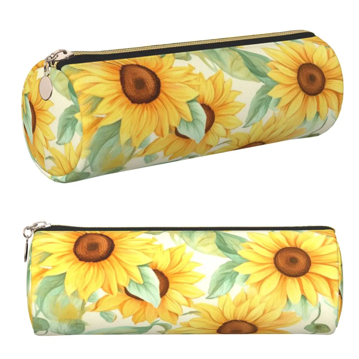 Sunflower Vibrant Yellow Floral Pencil Case Pen Holder Stationery Supplies Large Capacity Pen Box Pencil Bag for Boy Girl Gifts