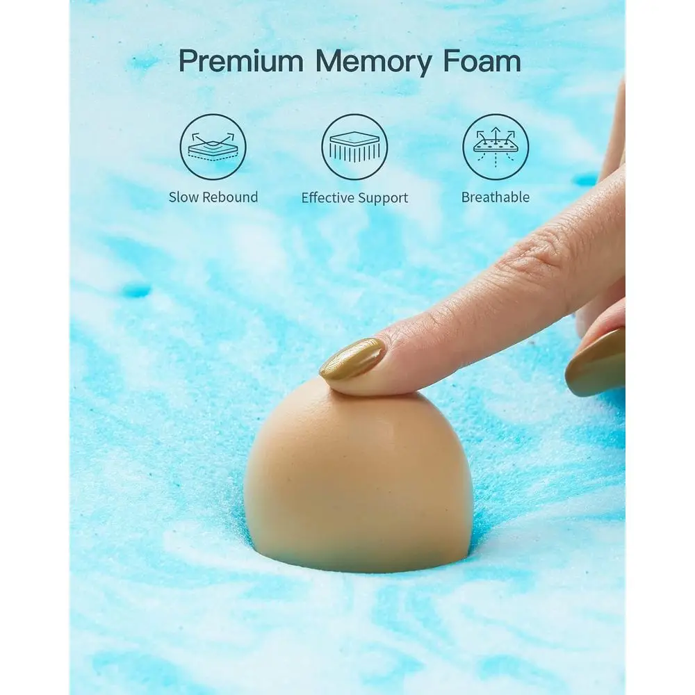4 Inch Twin Memory oam MattrTopper, Cooling Gel Inused MattrPad, Ventilated Bed Topper or Prure Relie, Dorm Room entials, Blue
