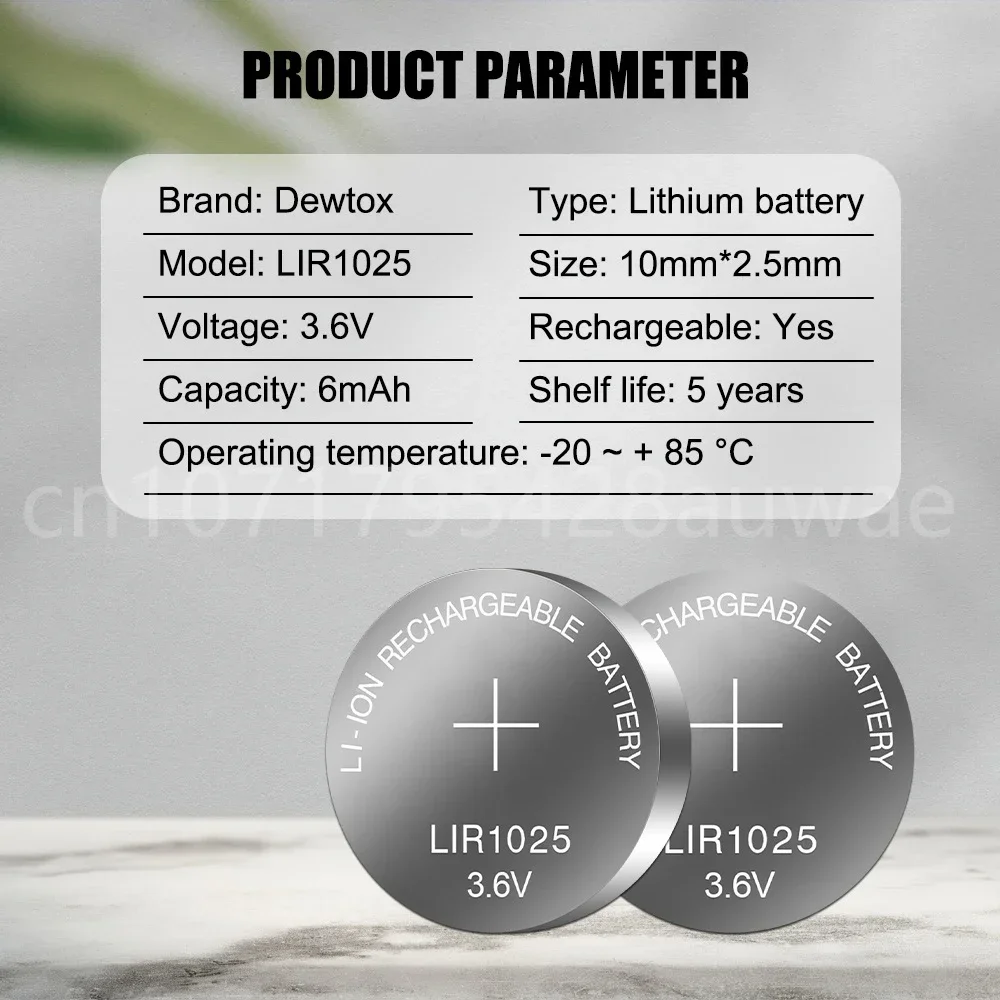 10-100 шт. LIR1025 перезаряжаемая кнопочная батарея 3,6 В может заменить литиевую батарею 3 В CR1025