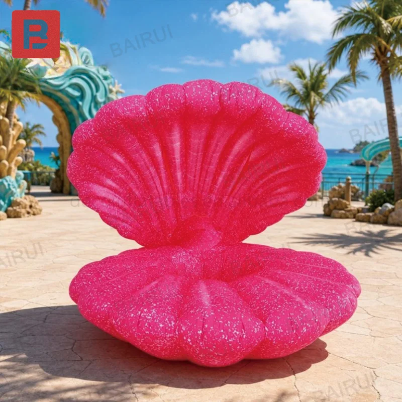 Inflatable Shell, pink shell model, for display of ocean-themed party stage decoration props