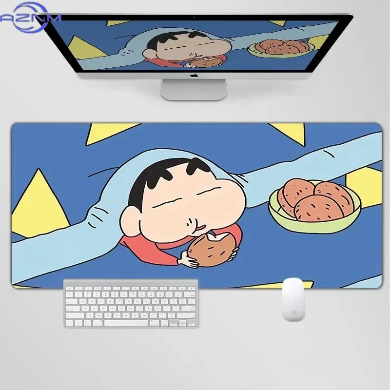 Cute Crayon Shin‑chan School Backpack Large Mousepad, Rubber Non‑Slip Extended Gaming Desk Mat, Waterproof Anti‑Fray Mouse Pad f