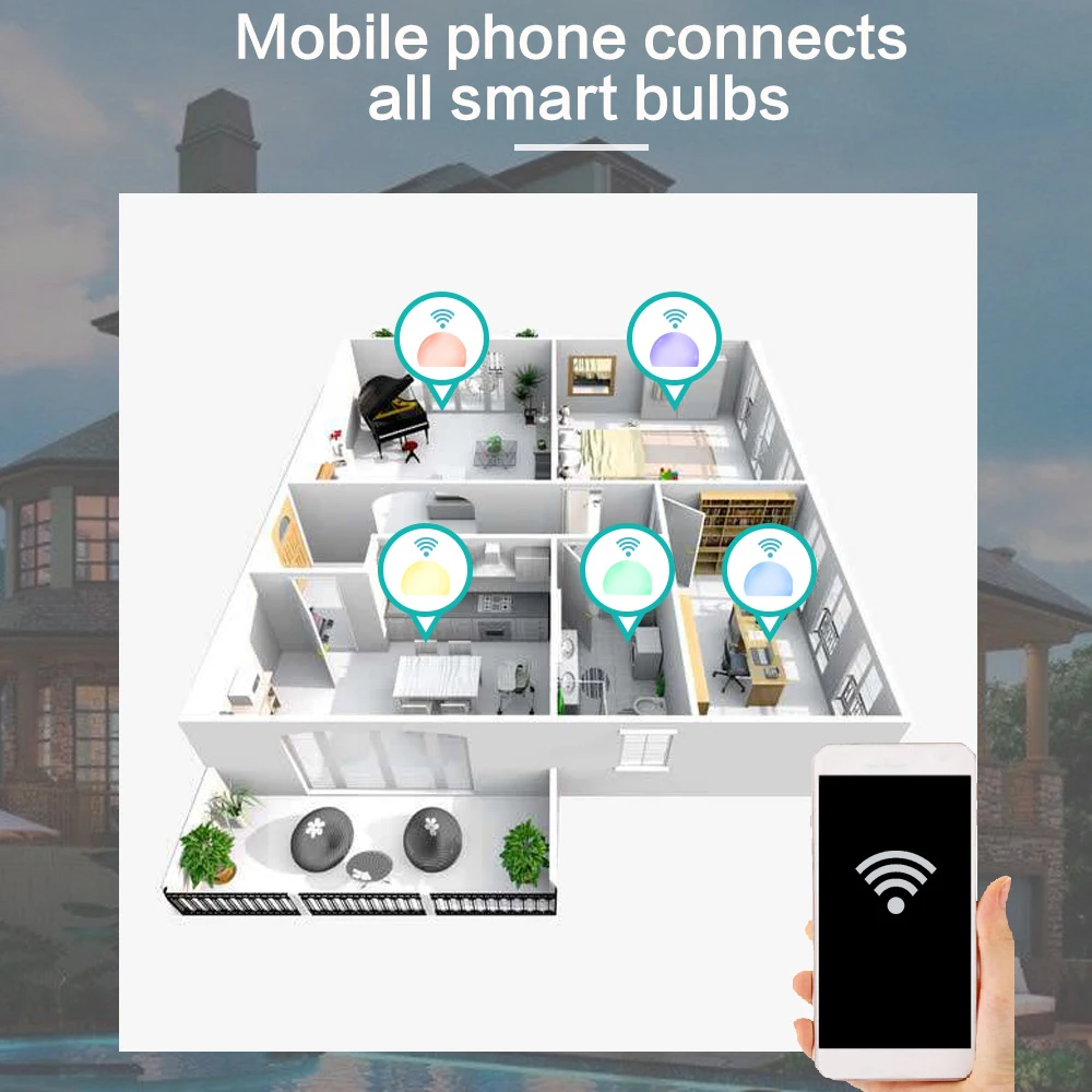 15W High Power Tuya WiFi Smart LED Light Bulb E27 B22 RGB CCT Dimmable Lamp Smart Life App Control Works with Alexa Google Home