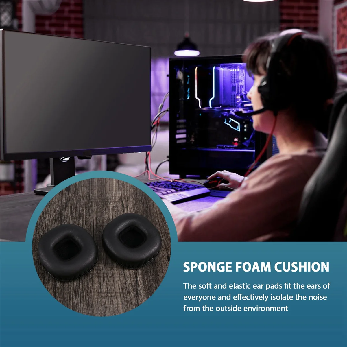 MID ANC 교체용 이어폰 이어 패드, 스폰지 폼 쿠션