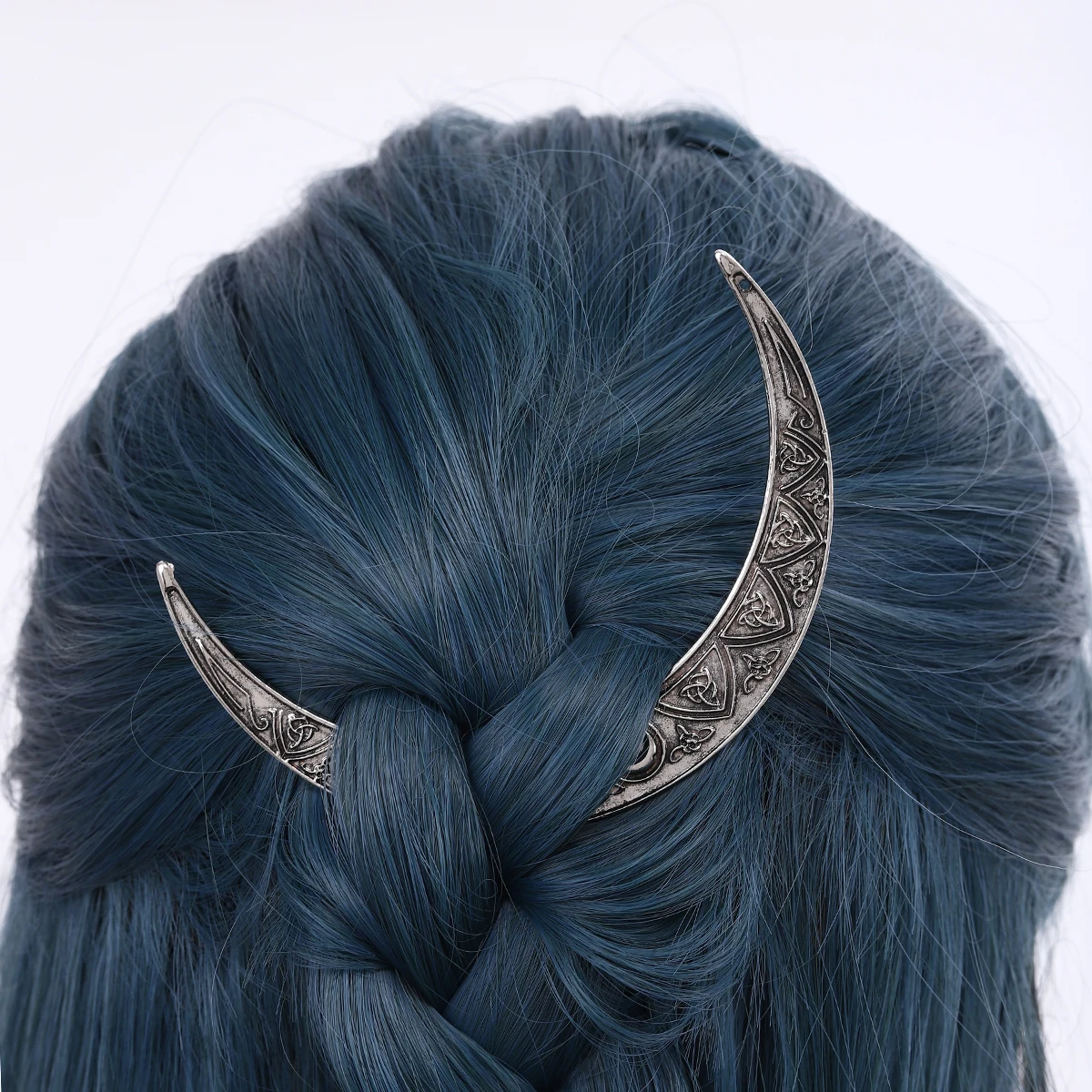 Horquilla vikinga con nudo celta y Luna Retro, accesorios para el cabello en forma de media luna, moda Trendyy, accesorios versátiles de estilo noruego, accesorios para fiestas, Día de San Valentín, regalo de cumpleaños para el día de la madre