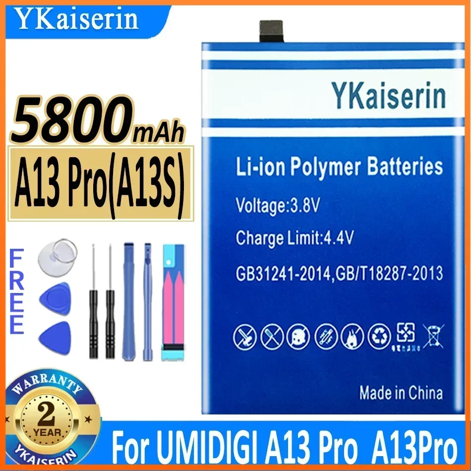 YKaiserin Bateria for Umidigi A13 Pro Max 5G 5800mAh High Capacity Battery Warranty 2 Years Free Tools