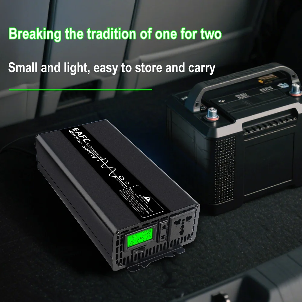 3000W DC 12V to AC 220V Power Inverter Charger Converter Adapter For Travel, Camping Newest Pure Sine Wave Inverter