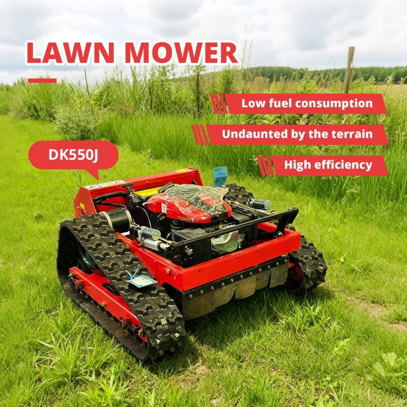 Customized Remote-Controlled Crawler Track Lawn Mower, High-Quality Smart Lawn Mower Robot, Farm Garden Lawn Trimmer