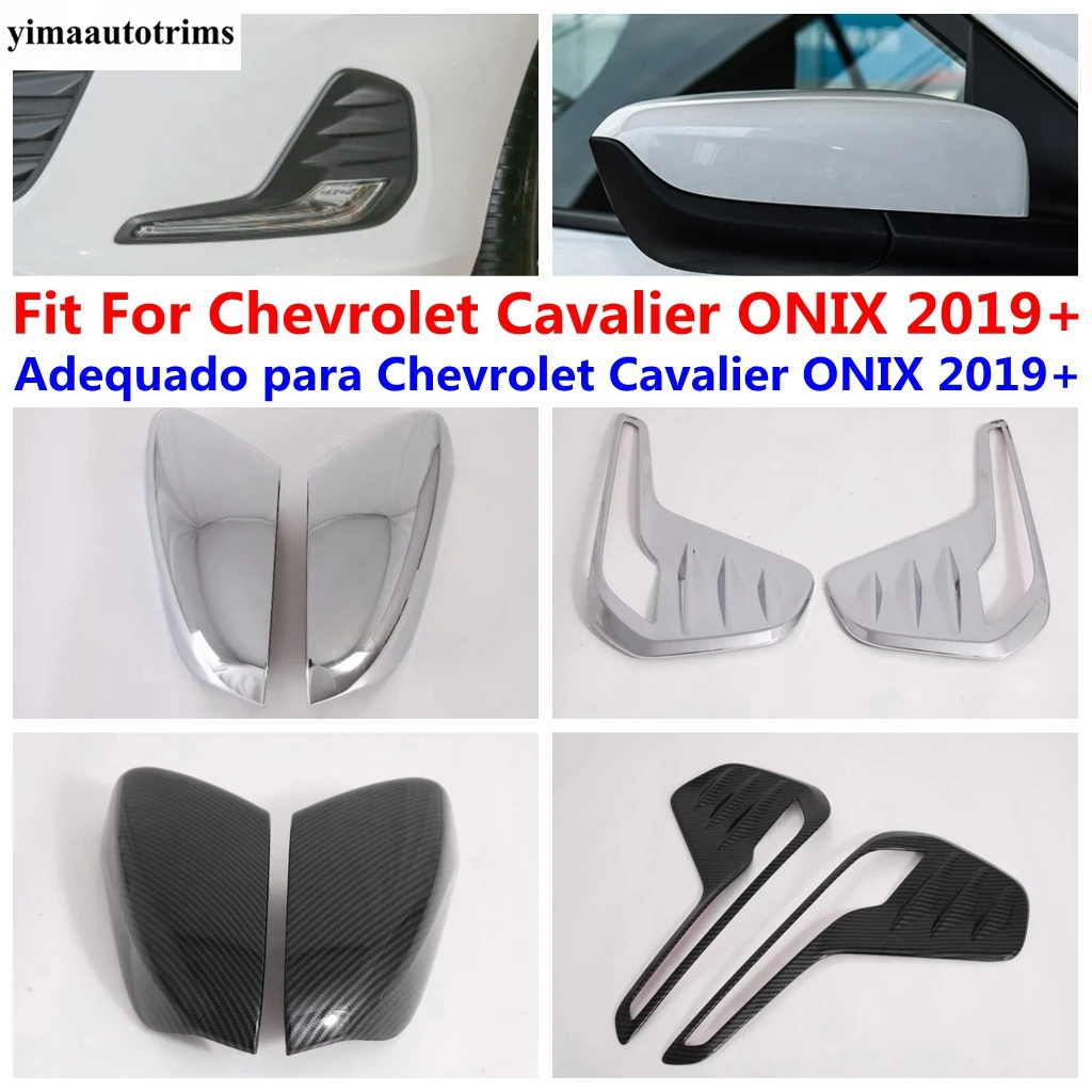 

Rearview Mirror / Front Fog Light Lamp Eyebrow Cover Trim For Chevrolet Cavalier ONIX 2019 - 2022 ABS Carbon Fiber Accessories