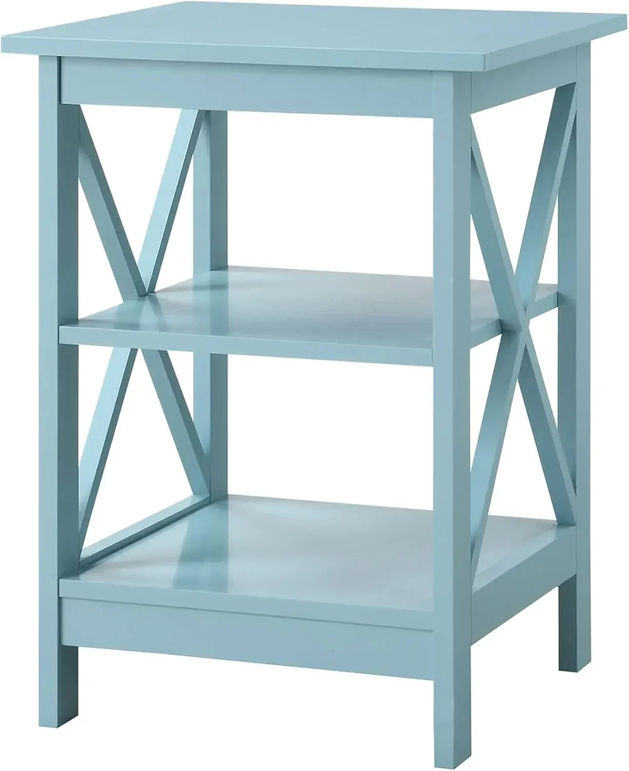

Oxford End Table with Shelves, Sea Foam Blue