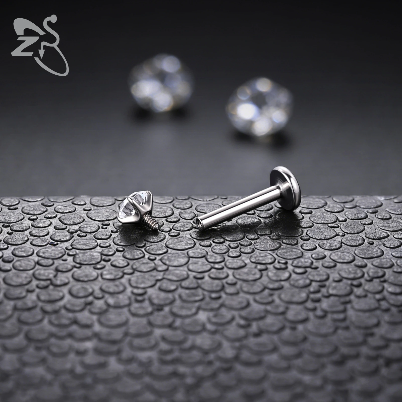 ZS 6pcs/lot ASTM-F136 Titanium Steel Lip Labret Piercing Base 16/18/20G Internal Thread Helix Cartilage Piercings Bases 5MM-12MM