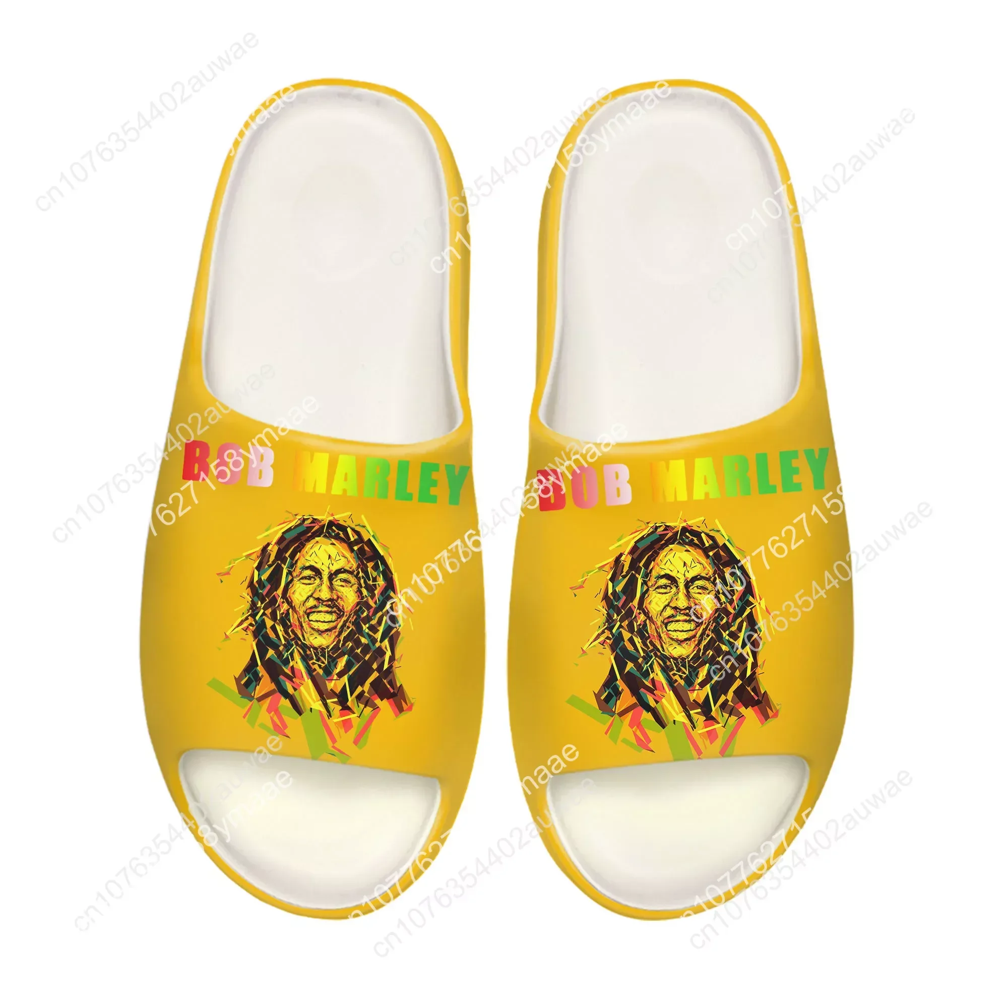 Bob Marley Rasta Soft Sole Sllipers Home Clogs Step on Water Shoes Mens Womens Teenager Customize Bathroom Beach on Shit Sandals