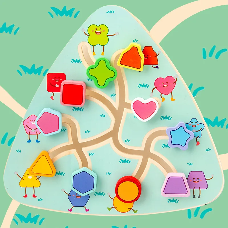 어린이용 나무 미로 보드 – 논리력과 집중력을 위한 슬라이딩 트랙 퍼즐, 몬테소리 영감을 받은 가족 게임 크리스마스 선물