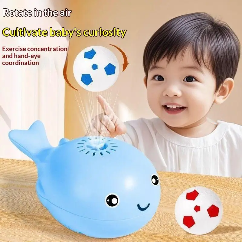Cute Whale Floating Toy With Levitating Ball Electric Blowing Suspension Ball Interactive Educational Toy Kids Indoor Fun Play