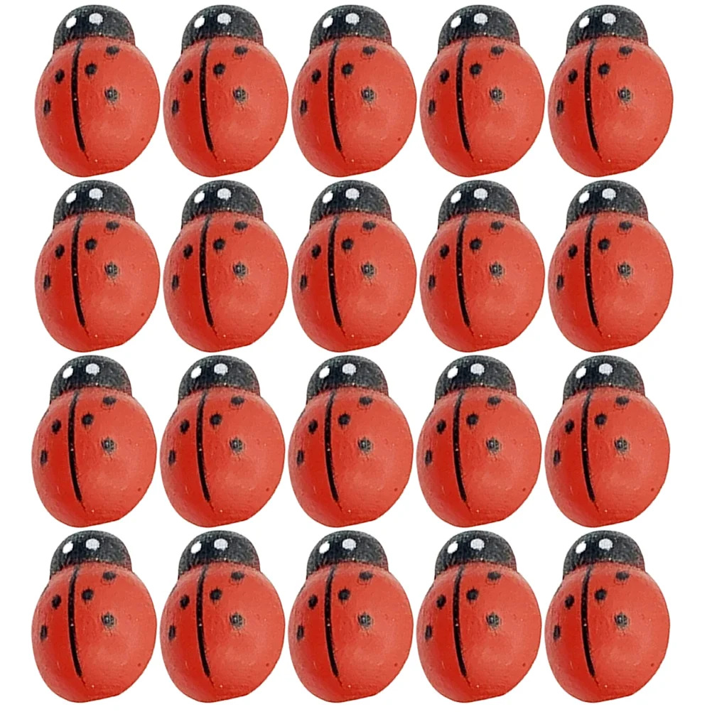 100 pçs tachas de madeira joaninha percevejo uso diário tachinhas quadro de avisos reutilizável push pin vermelho escritório